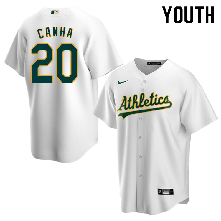 Nike Youth #20 Mark Canha Oakland Athletics Baseball Jerseys Sale-White